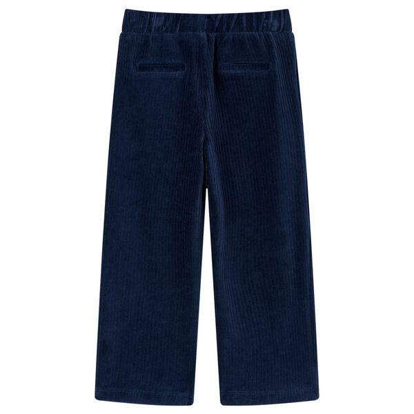 Pantalons pour enfants velours côtelé bleu marine 116