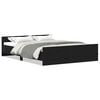 vidaXL Cadre de lit sans matelas en ch&ecirc;ne noir 150x200 cm bois d'ing&eacute;nierie