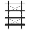 vidaXL Bibliothèque à 4 niveaux noir 100x30x140 cm bois d'ingénierie
