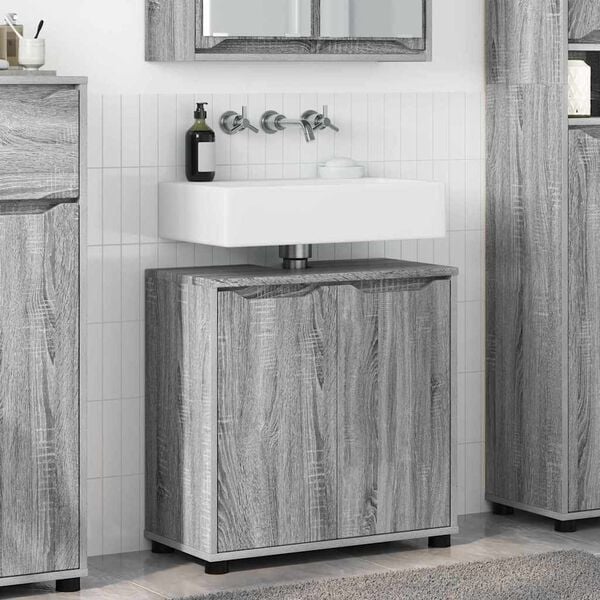 vidaXL Armoire de lavabo de salle de bain Gris Sonoma 60 x 30 x 60 cm