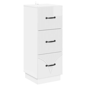 vidaXL Armoire &agrave; tiroirs Blanc brillant 33 x 34,5 x 87 cm