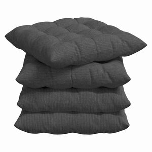 vidaXL Coussins de si&egrave;ge 4 pcs Gris fonc&eacute; 40 x 40 x 6 cm