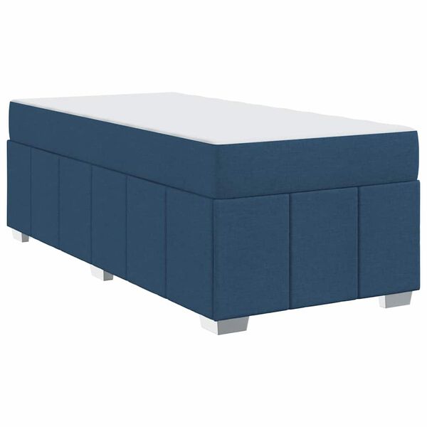 vidaXL Cadre de lit avec matelas Bleu 80 x 200 cm tissu