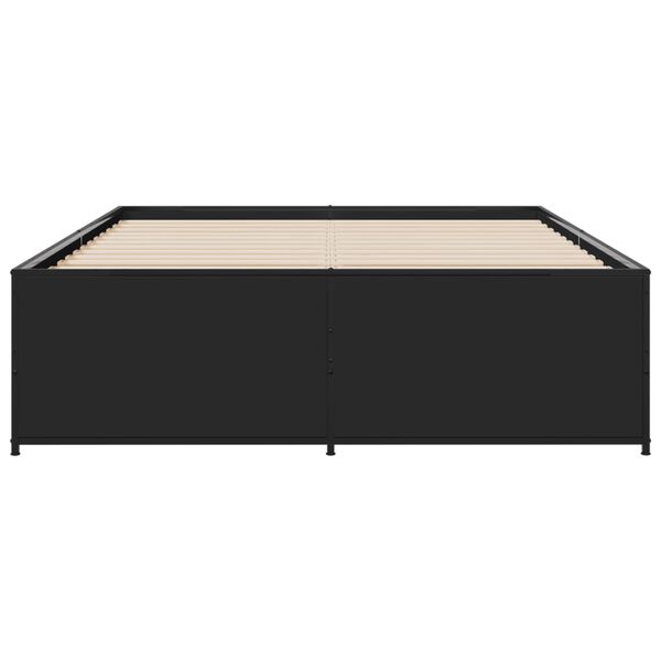 vidaXL Cadre de lit sans matelas noir 135x190 cm