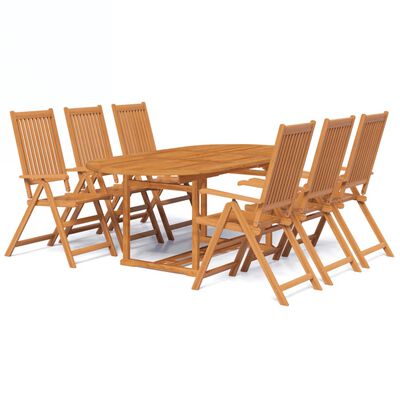 Table d'extérieur avec chaises pliantes en bois d'acacia