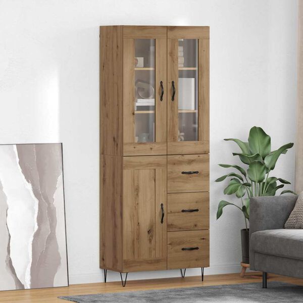 vidaXL Haut Armoire avec tiroir Ch&ecirc;ne artisanal 69,5 x 34 x 90 cm