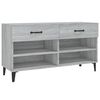 vidaXL Meuble &agrave; chaussures Sonoma gris 102x35x55 cm Bois d'ing&eacute;nierie