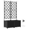 vidaXL Cache-pot de jardin 2 pc Noir 80 x 40 x 142 cm PP