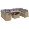 vidaXL Salon de jardin avec coussins 10 pcs beige r&eacute;sine tress&eacute;e