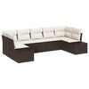 vidaXL Ensemble de canap&eacute; de jardin 7 pcs Marron et Cr&egrave;me Poly rotin