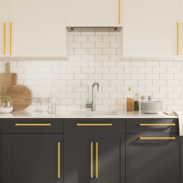 vidaXL Poign&eacute;es d'armoire 20 pcs dor&eacute; 320 mm acier inoxydable