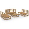 vidaXL Salon de jardin 7 pcs marron miel bois de pin massif