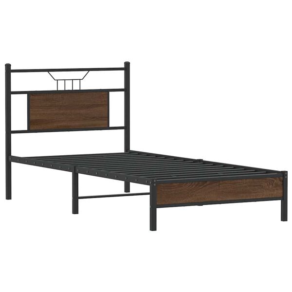 vidaXL Cadre de lit sans matelas ch&ecirc;ne marron 90x200cm bois ing&eacute;nierie