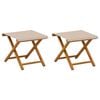 vidaXL Chaise Longue 2 pcs Bois d'eucalyptus massif Beige