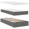 VidaXL Cadre de lit ottoman avec matelas gris fonc&eacute; 180x200cm tissu