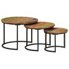 vidaXL Tables gigognes 3 pcs bois massif de récupération