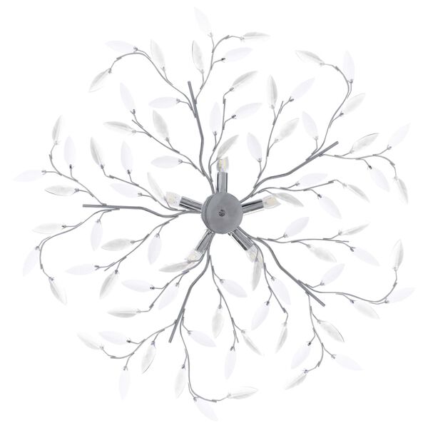 vidaXL Plafonnier &agrave; bras feuille en cristal acrylique 5 ampoules E14