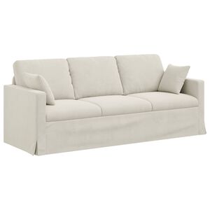 vidaXL Canap&eacute; Cr&egrave;me 198 x 78 x 80 cm Velours