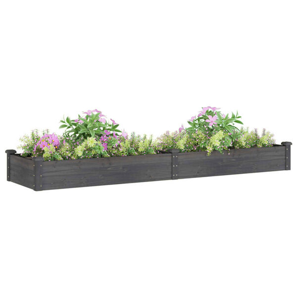 vidaXL Lit sur&eacute;lev&eacute; de jardin doublure 240x60x25 cm bois massif sapin