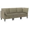 vidaXL Ensemble de meubles pour le salon 3 pcs Kaki Tissu