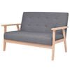 vidaXL Canap&eacute; &agrave; 2 places Tissu Gris fonc&eacute;