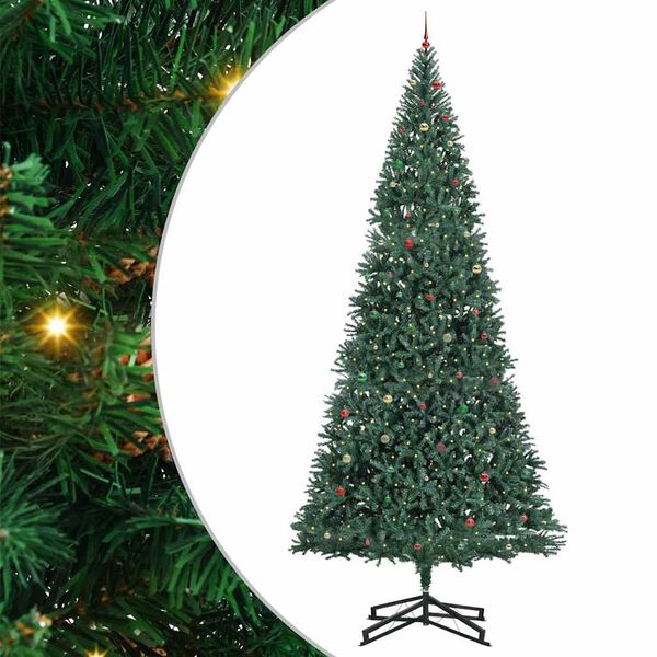vidaXL Arbre de No&euml;l artificiel pr&eacute;-&eacute;clair&eacute; avec ensemble de boules