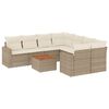vidaXL Salon de jardin avec coussins 9 pcs beige r&eacute;sine tress&eacute;e