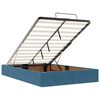 vidaXL Lit ottoman avec matelas bleu fonc&eacute; 120x190 cm velours
