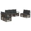 vidaXL Ensemble de canap&eacute; de jardin 7 pc 7 place Gris polyrotin