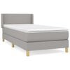 vidaXL Sommier &agrave; lattes de lit avec matelas Gris clair 80x200 cm Tissu