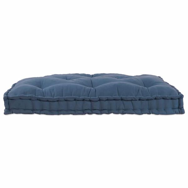 vidaXL Coussin de canap&eacute; sur palette Indigo 120 x 80 x 12 cm tissu