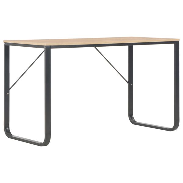 vidaXL Bureau d'ordinateur Noir et ch&ecirc;ne 120x60x73 cm