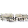 vidaXL Salon de jardin 5 pcs avec coussins anthracite r&eacute;sine tress&eacute;e
