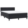 vidaXL Sommier &agrave; lattes de lit avec matelas et LED noir 160x210 cm velours