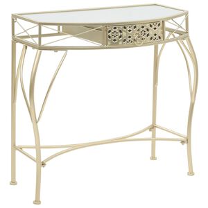vidaXL Table d'appoint Style fran&ccedil;ais M&eacute;tal 82 x 39 x 76 cm Dor&eacute;
