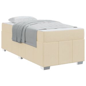 vidaXL Cadre de lit avec matelas Cr&egrave;me 80 x 200 cm tissu
