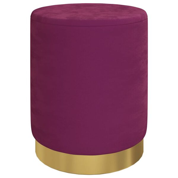 vidaXL Tabouret de rangement rond Violet Velours 31 x 37 cm