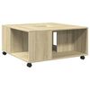 vidaXL Table basse ch&ecirc;ne sonoma 80x80x40 cm bois d'ing&eacute;nierie
