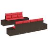 vidaXL Ensemble de canap&eacute; de jardin 8 pc Marron polyrotin