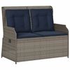 vidaXL Banc inclinable de jardin avec coussins gris r&eacute;sine tress&eacute;e