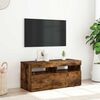 vidaXL Meuble TV avec lumi&egrave;res LED Ch&ecirc;ne fum&eacute; 90x35x40 cm