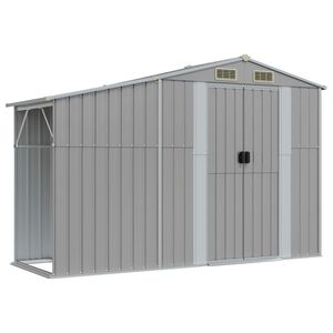 vidaXL Abri de jardin gris 277x93x179 cm acier galvanis&eacute;