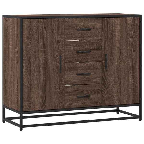 vidaXL Buffet chêne marron 92x35x76 cm Bois d'ingénierie