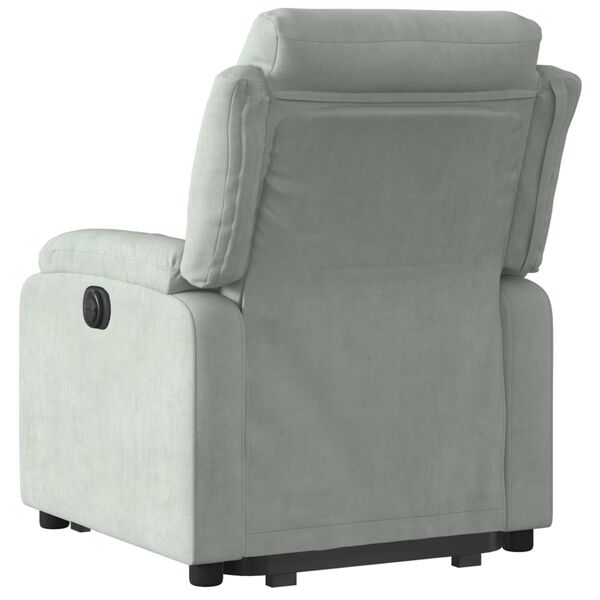 vidaXL Fauteuil inclinable Gris clair Velours