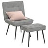 vidaXL Chaise de relaxation avec tabouret Gris clair Velours