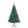 vidaXL Arbre de No&euml;l artificiel pr&eacute;-&eacute;clair&eacute; et boules vert 180 cm PVC