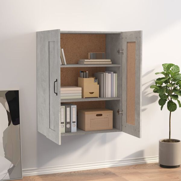 vidaXL Armoire murale suspendue Gris béton 69,5x32,5x90 cm