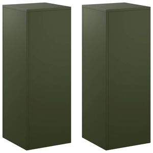vidaXL Support de Plante 2 pcs Vert olive 30 x 30 x 80 cm Acier