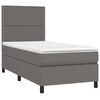 vidaXL Sommier à lattes de lit avec matelas Gris 90x190 cm Similicuir