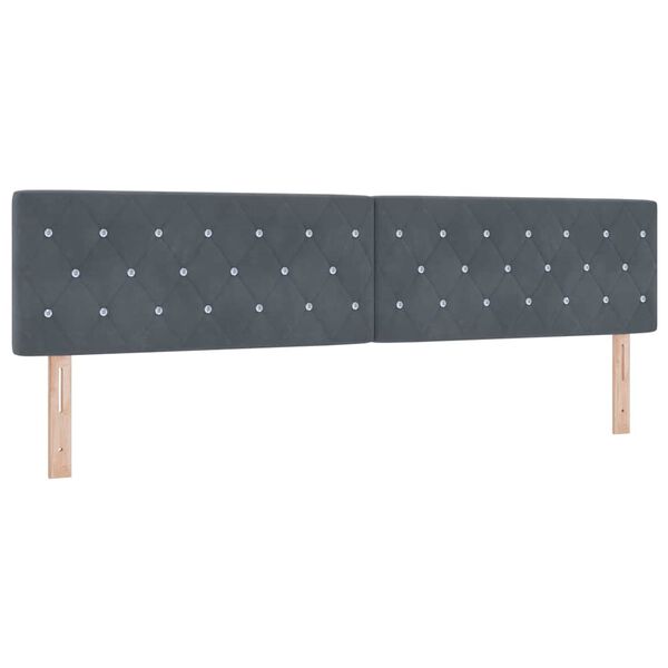 vidaXL T&ecirc;te de lit LED avec t&ecirc;te de lit Gris fonc&eacute; 200 cm Polyester